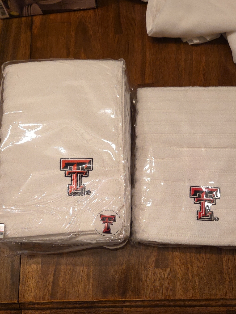 Texas Tech Double T Embroidered White Towels Set & BEACH/POOL PILLOW COVERS